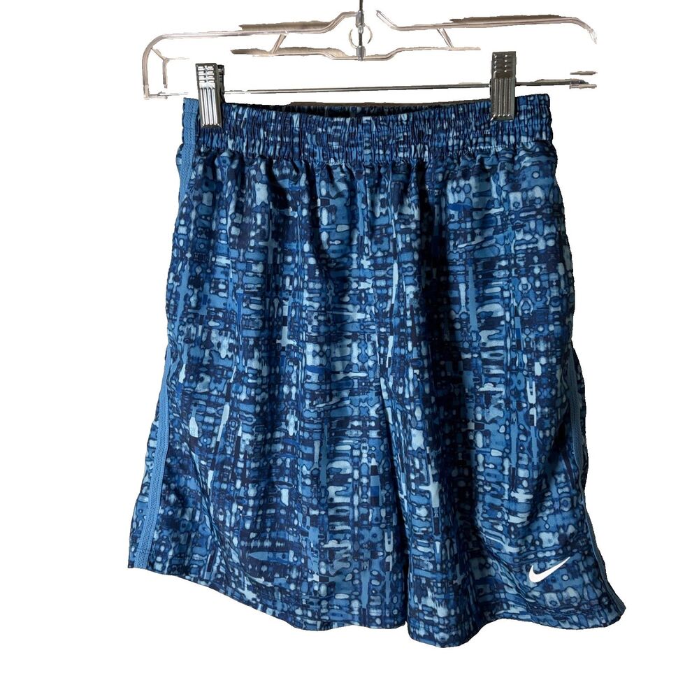 Nike Shorts Boy's Large Blue Printed Basketball Active Lightweight Casual